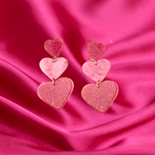 Load image into Gallery viewer, Glitter Heart Earrings
