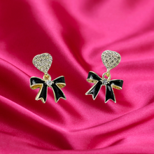 Load image into Gallery viewer, Coquette Black Earrings
