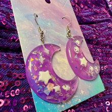 Load image into Gallery viewer, Purple Moon Earrings
