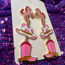 Load image into Gallery viewer, Pink Cowgirl Earrings
