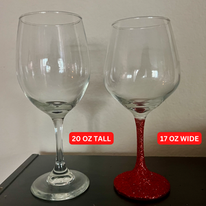 Merry Fetchmas Red Glitter Wine Glass