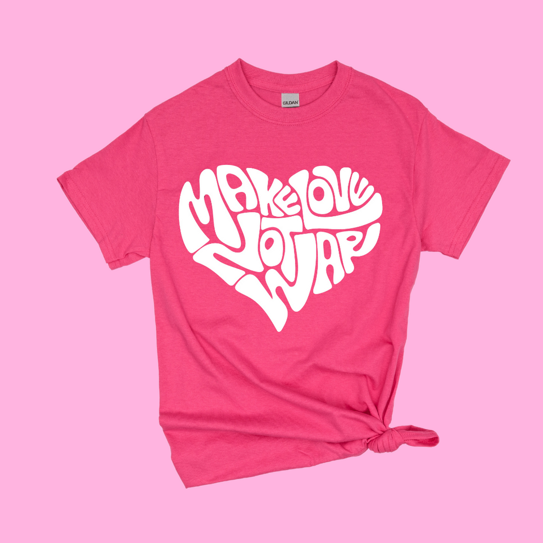Make Love Not War Tee - Pink