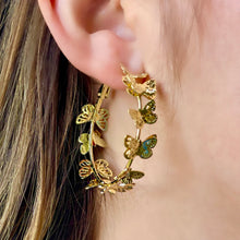 Load image into Gallery viewer, Golden Hour Butterfly Hoops
