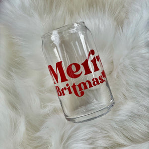Merry Britmas! Glass Can