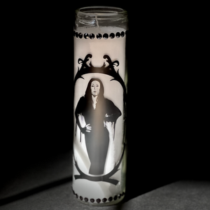 Morticia Addams Bedazzled Candle