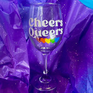 Cheers Queers Wine Glass