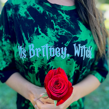Load image into Gallery viewer, It&#39;s Britney, Witch! Green Drop Shoulder Tie Dye Tee
